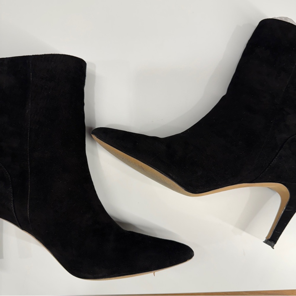 Via Spiga Black Suede Heeled Boots